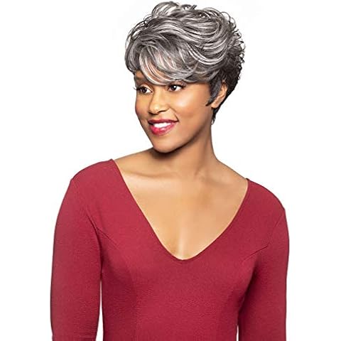 Foxy Silver (Gwendolyn - Heat Resistant Fiber Full Wig in OFF BLACK Cover