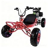 200cc 4-Stroke Gas Go Kart for Adults & Kids - 45MPH CVT Transmission, 6'' Off-Road Tires, Hydraulic Disc Brakes, 50+ Miles Range (Red)