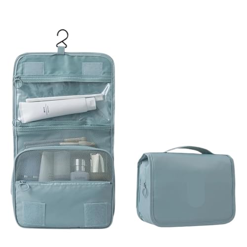 Trousse de maquillage de voyage de qualité supérieure, organiseur imperméable bleu