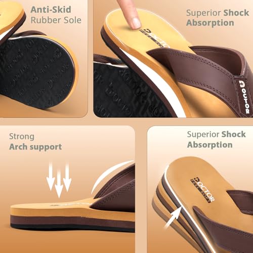 Image of Men's Comfortable Thong Slippers with Cushioned Sole | Lightweight Everyday Wear Slippers with Soft Footbed and Anti Slip Outsole for Indoor & Outdoor Use