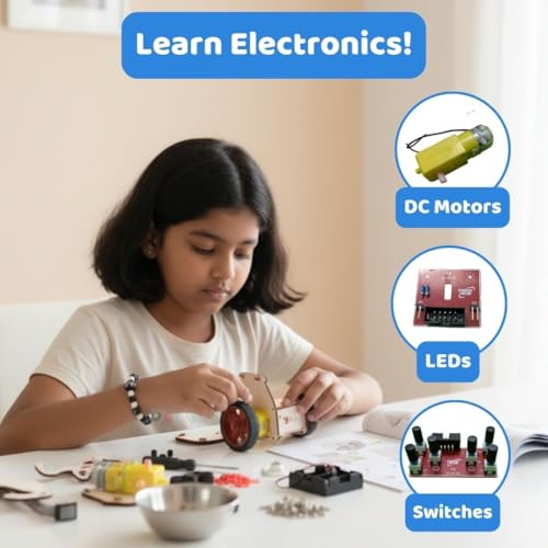 Kid Emotibot | DIY Electronic Toy Robot Kit | Robot With Remote Control | Science Project For Age 8, 9, 10, 11, 12, 13, 14 (Wood) For Boys & Girls | Motor Based Electricity Kit, Multicolor Online at Low Prices in India — photo 6