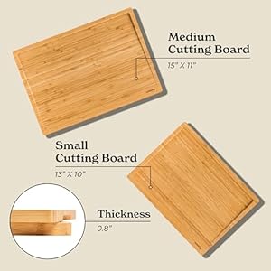 Smirly bamboo cutting boards for kitchen wood board set of 2 wooden kitchen chopping  urban country home decor