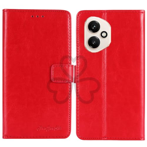 TienJueShi Red Book Stand Retro Flip Leather Protector Phone Wallet Gel Cover Etui TPU Silicone Case For Honor 400 6.55 inch