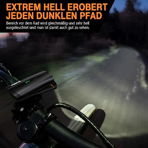 Deilin Fahrradlicht Set mit bis zu 70 Lux LED Beleuchtung und USB