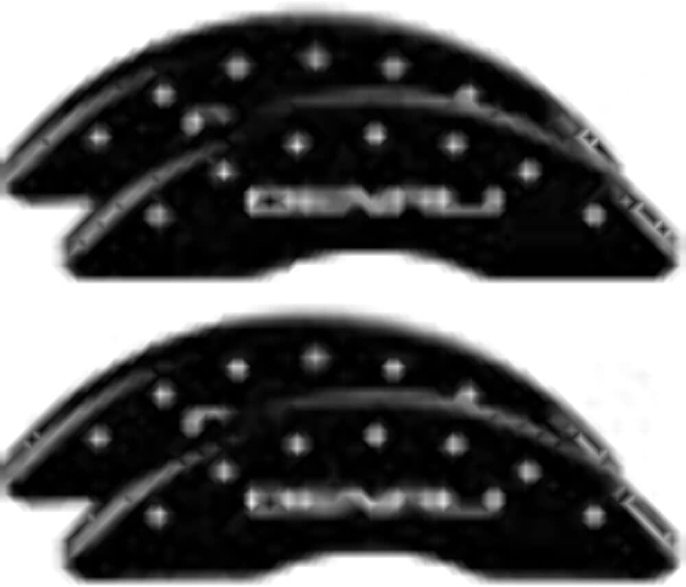 MGP Caliper Covers34219SDNLBK Denali Black Powder Coat Finish, Silver Characters, Set of 4