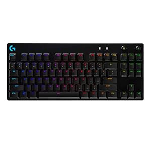 Logitech G PRO TKL mechanische Gaming-Tastatur, GX Blue Clicky Switches, LIGHTSYNC RGB, Design ohne Nummernblock für Esport Gaming, Abnehmbares Mikro-USB-Kabel, Deutsches QWERTZ-Layout – Schwarz