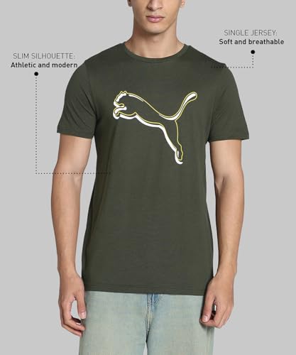 Image of Puma Men's Solid Essential Outline Graphic Classic Fit Tees
