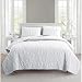VCNY Home Shore Polyester 3 Piece Quilt Set, SUPER SOFT Quilt Set, Wrinkle Resistant, Hypoallergenic Bed Set, King, White.