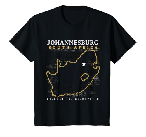 South Africa Johannesburg T-Shirt, Youth, Black, Small