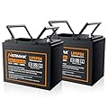 NERMAK 12V 100Ah Mini LiFePO4 Deep Cycle Battery 2 Pack, 5000+ Cycles Lithium Iron Phosphate Rechargeable Battery for Solar System, RV, Home Energy Storage,Trolling Motor,Off-Grid Applications