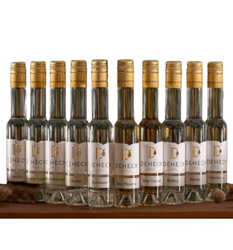 Deheck Probierpaket I 15% - 40% I Leckerer Likör & Spirituosen zum Probieren aus DLG Gold prämierter deutscher Destillerie und Likörmanufaktur (10x 100ml, Spirituosen)
