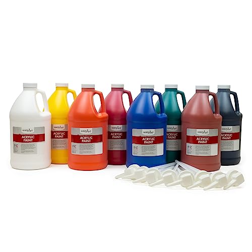 Handy Art Acrylic Paint Half Gallon Primary, Set of 8