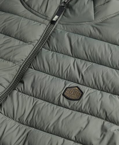 SUPERDRY Fuji Lite Padded Gilet Abrigo, Biker Grey, XL Unisex Adulto