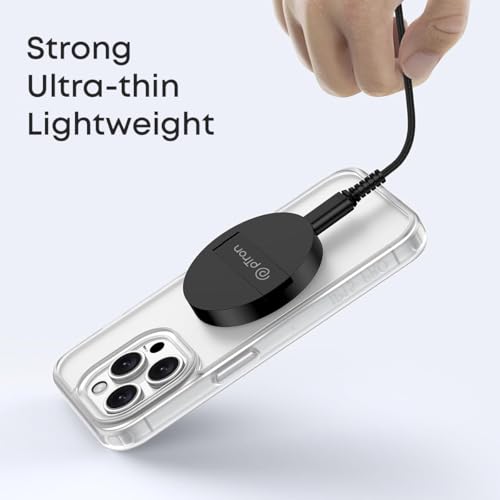 Image of pTron Dynamo Ring V2 15W Magnetic Wireless Charger, Compatible with iPhone 15 /14 /13 /12 Series, Samsung & Other Qi2 Enabled Devices, Compact & Sleek, 3A Type-C to Type-C 1m Cable Included (Ink Black)