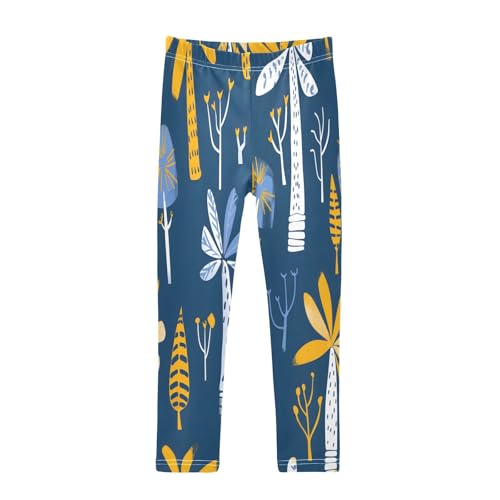Bolaz Toddler Girls Leggings Printed Yoga Pants Leggings Yellow Plam Tree for Kids