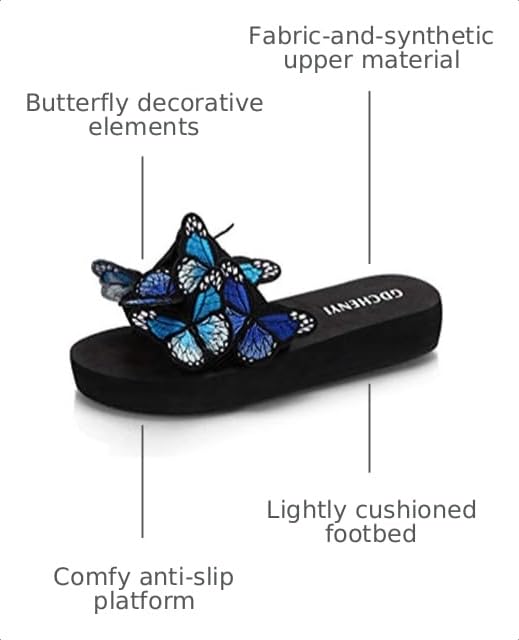 Image of MIOKE Summer Flat Slide Sandals For Womens Butterfly Platform Low Heel Comfy Nonslip Casual Beach Sandals