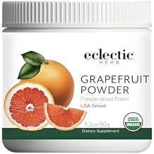 Eclectic Herb - Organic Grapefruit Powder Supplement | Vitamin, Mineral + Phytonutrient Support | Nutritional Drink Mix + Vitamin Powder | USDA Organic, Vegan, Non-GMO, Gluten Free 3.2 oz | 90 g