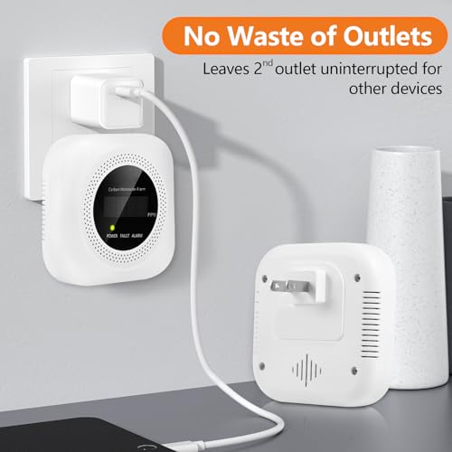 Image of Carbon Monoxide Detector Plug in, Digital Display CO Detector, Battery-Free, 85dB Loud CO Alarm, CO Monitor for Home Kitchen Bedroom Garage Camper Hotel (2 Pack)