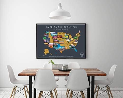 Miniatura 4 de America The Beautiful USA - Mapa interactivo de viajes, póster para rascar revela hermosas fotografías de naturaleza de cada 50 estados, regalo para