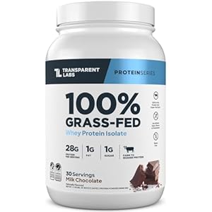 Transparent Labs Grass-Fed Whey Protein Isolate – Naturally Flavored, Gluten Free Whey Protein Powder with 28g of Protein per Serving & 9 Amino Acids – 30 Servings, Milk Chocolate
