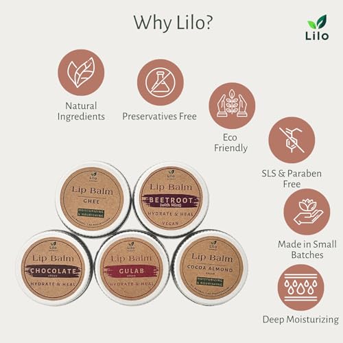 Image of Ghee Lip Balm for Dry, Chapped & Pigmented Lips | A2 Cow Ghee, Cocoa Butter, Coconut Oil & Vitamin E | Deep Nourishment for Cracked & Damaged Lips | All-Natural, Ayurvedic and Chemical Free | 10 g | Pack of 1