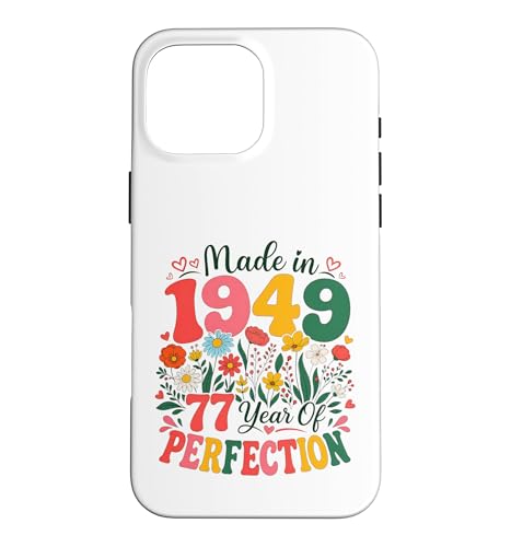 77 Year Old Made in 1949 Retro Floral 77th Birthday Women �X�}�z�P�[�X iPhone 16 Pro Max �p