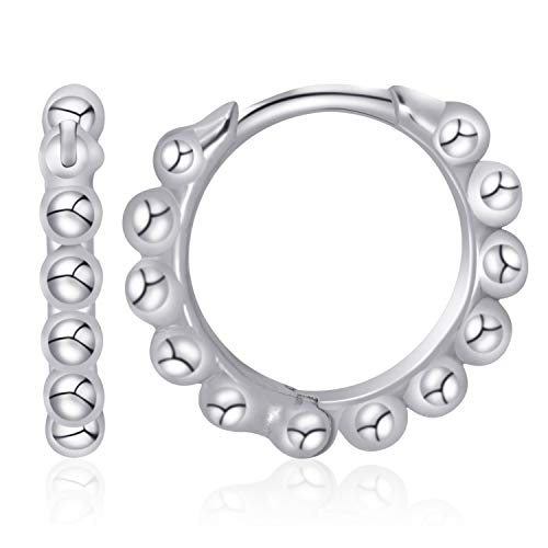 18K Gold Vermeil Bead Hoop Earrings Small Hoops