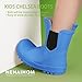 Hehainom Boys Rain Boots Toddler Kids Rain Boots Size 12Blue Waterproof Rainboots Easy-on Light Weight Chelsea Rain Shoes