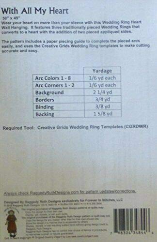 Raggedy Ruth Designs with All My Heart~Pattern~Wedding Ring Heart Wall Hanging