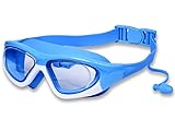 JINPXI Gafas de Natación para Niños Lente HD Antivaho Protección UV Sin Fugas Correa de Silicona Ajustable Adecuada para Edades de 4 a 13 Año