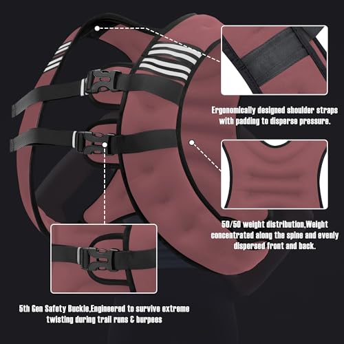 Image of NATURELUX Weighted Vest Men or Women - 5 /10 /15 /20 /25 /30lbs Weights with Reflective Stripe, Weighted Vest for Workout Equipment for Strength Training Running - Walking Weight Loss