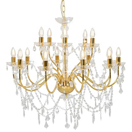 ShGaxin Lampadario a 2 Livelli Dorato 15 Lampadine E14,Illuminazione,Impianti di Illuminazione,Lampadari(SPU:281613)