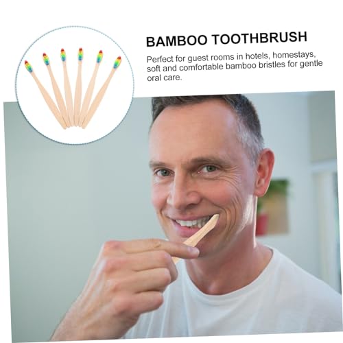Beaupretty 6 Stück Bamboo Zahnbürsten Tragbare Weiche Borsten für Außenbereich Ergonomisches Design für Reisen und Täglichen Gebrauch – Bild 4
