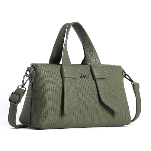 Image of EXOTIC Valeria Satchel Sling Bag for Women | Textured Leatherette Handbag with Top Handle & Detachable Crossbody Strap | Multi-Compartment Structured Purse