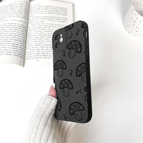 Lovmooful Compatible for iPhone 12 Case Cute Cool Mushroom Black Design for Girls Women Soft TPU Shockproof Protective Girly for iPhone 12-Mushroom by Lovmooful - Used condition - Image 6