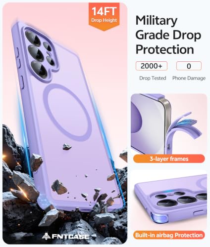Image of FNTCASE for Samsung Galaxy S25 Ultra Case: [Fit for Magsafe] [Full Camera Protection] Translucent Matte Cases with [Screen Protector] Military Grade Shockproof Protective Phone Cover