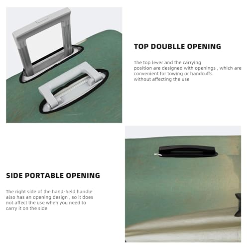 Ghostly Cowboy And Black Cat Elastic Travel Luggage Covers Dustproof Scratch-Resistant Suitcase Protector Fit 22-24 Inch3