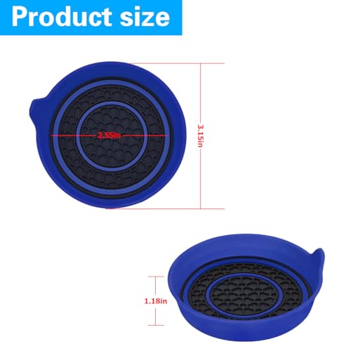 Mandark Car Cup Holder Coaster, 2.75 Inch Non-Slip Vehicle Cup Holder Insert Mats, Dustproof Automotive Interior Console Cup Insulated Pads Accessories, Universal for SUV, Sedan, Truck (Blue)
