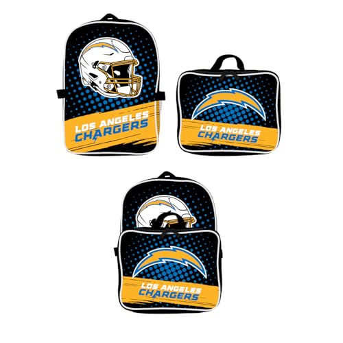 Denco Los Angeles Chargers Backpack Lunch Bag -Ideal for School, Travel, or Game Day