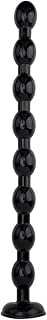 Tapón anal de silicona de 19,25 pulgadas con cuentas superlargas, ventosa para masaje de próstata, dilatador anal, masturbación, juguetes sexuales anales para mujeres y hombres, color negro, M 50