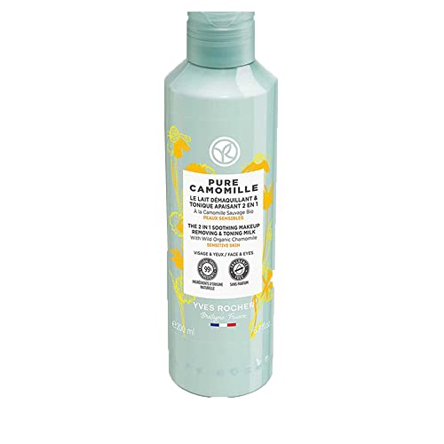 Yves Rocher Pure Camomille 2 in 1 Soothing Makeup Removing & Tonic Milk for Sensitive Skin, 200 ml./6.7 fl.oz.