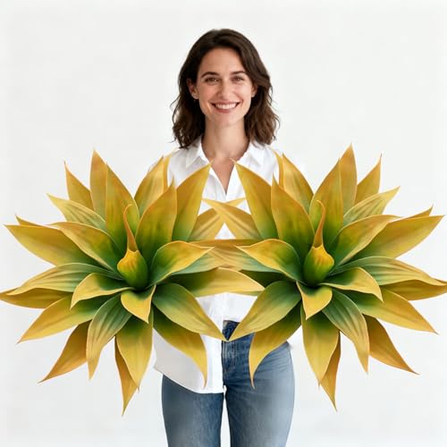 ENALGRE Artificial Plants Outdoors Faux Agave Fake Greenery Outdoor Artificial