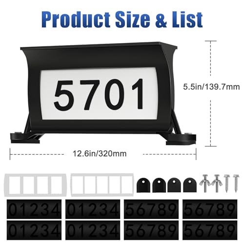 Solar Backlit Address Sign for Mailbox, House Number Plaque Double Side Illuminated Design IP65 Waterproof, 3-Color in 1 Easy to Install Mailbox Topper for Vistor, Mailman, UberEats, Emergency Service by CLAONER - Image 6