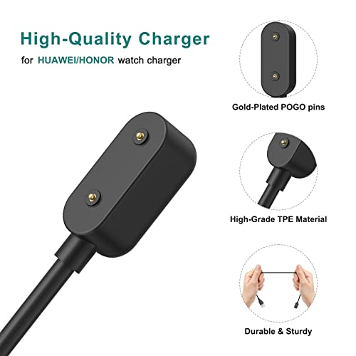 Image of Meliya Charging Cable for Huawei Band 10 9 8 7 6 / Honor Band 6 / Watch ES /Watch FIT,Fast USB Smart Watch Charging Cable Cord 3.3ft (100cm),Black