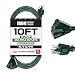 10 Ft Outdoor Extension Cord with Power Block - 16/3 Durable Green Cable