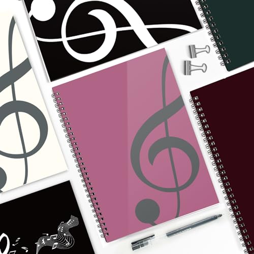 MAXCURY Blank Sheet Music Composition Manuscript Staff Paper Art Music Notebook Black 100 Pages 26x19cm (Pink/Grey Green) - Thumbnail 7