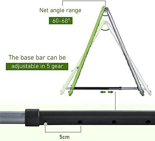 HOMCOM Football Training Net, Soccer Kickback Target Goal Both Side Rebounder Net, Adjustable Angle Goal Training Set for Kids and Children to Practice in Playground, Backyard