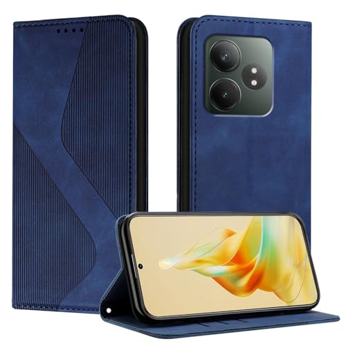 Mo-Somnus Kompatibel mit Oppo Realme GT Neo 6 SE Hülle, Schutzhülle Oppo Realme GT Neo 6 SE, Magnet PU Leder Tasche Handyhülle Klappbar Brieftasche Klapphülle (Blau)