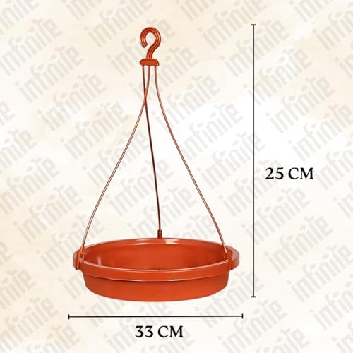 Image of Bird Feeder Water & Food Tray with Nest | Hanging Balcony Bird Feeder for Home Garden | Attracts Sparrows, Parrots, and More - Ideal for Outdoor Use (Trey Bowl)
