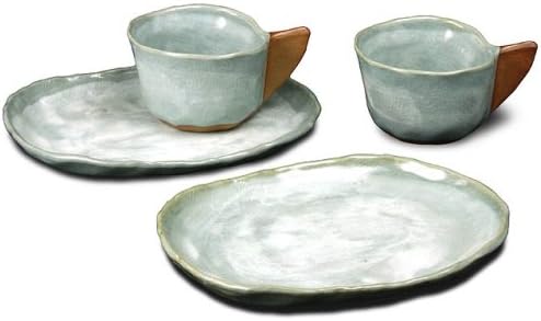 eco tableware porcelain powder argument pair coffee bowl dish (130cc / Eco Mark certified) (japan import)